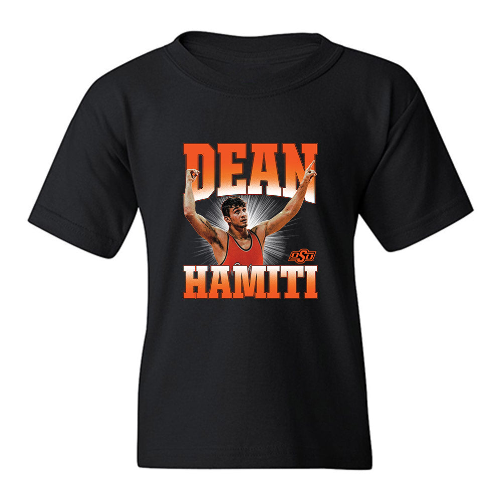 Oklahoma State - NCAA Wrestling : Dean Hamiti - Collage Youth T-Shirt-0