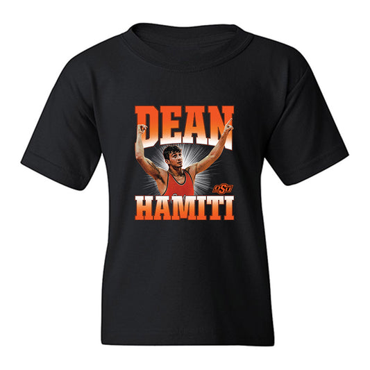 Oklahoma State - NCAA Wrestling : Dean Hamiti - Collage Youth T-Shirt-0