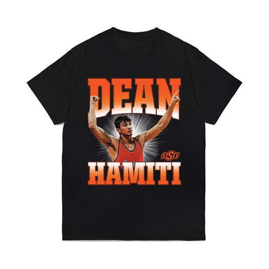 Oklahoma State - NCAA Wrestling : Dean Hamiti - Collage Comfort Colors T-Shirt-0