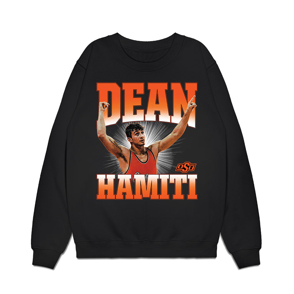 Oklahoma State - NCAA Wrestling : Dean Hamiti - Collage Premium Crewneck Sweatshirt-0