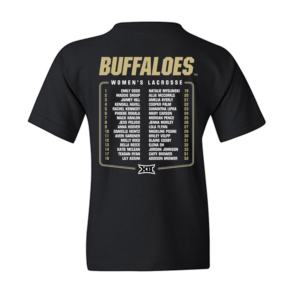 Colorado - NCAA Women's Lacrosse : - Team Roster Youth T-Shirt-1