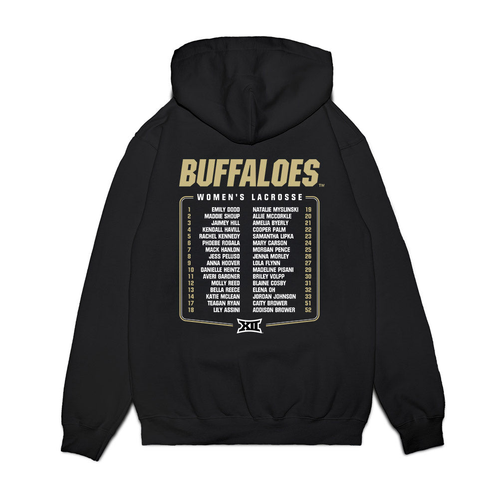 Colorado - NCAA Women's Lacrosse : - Team Roster Premium Hooded Sweatshirt-1