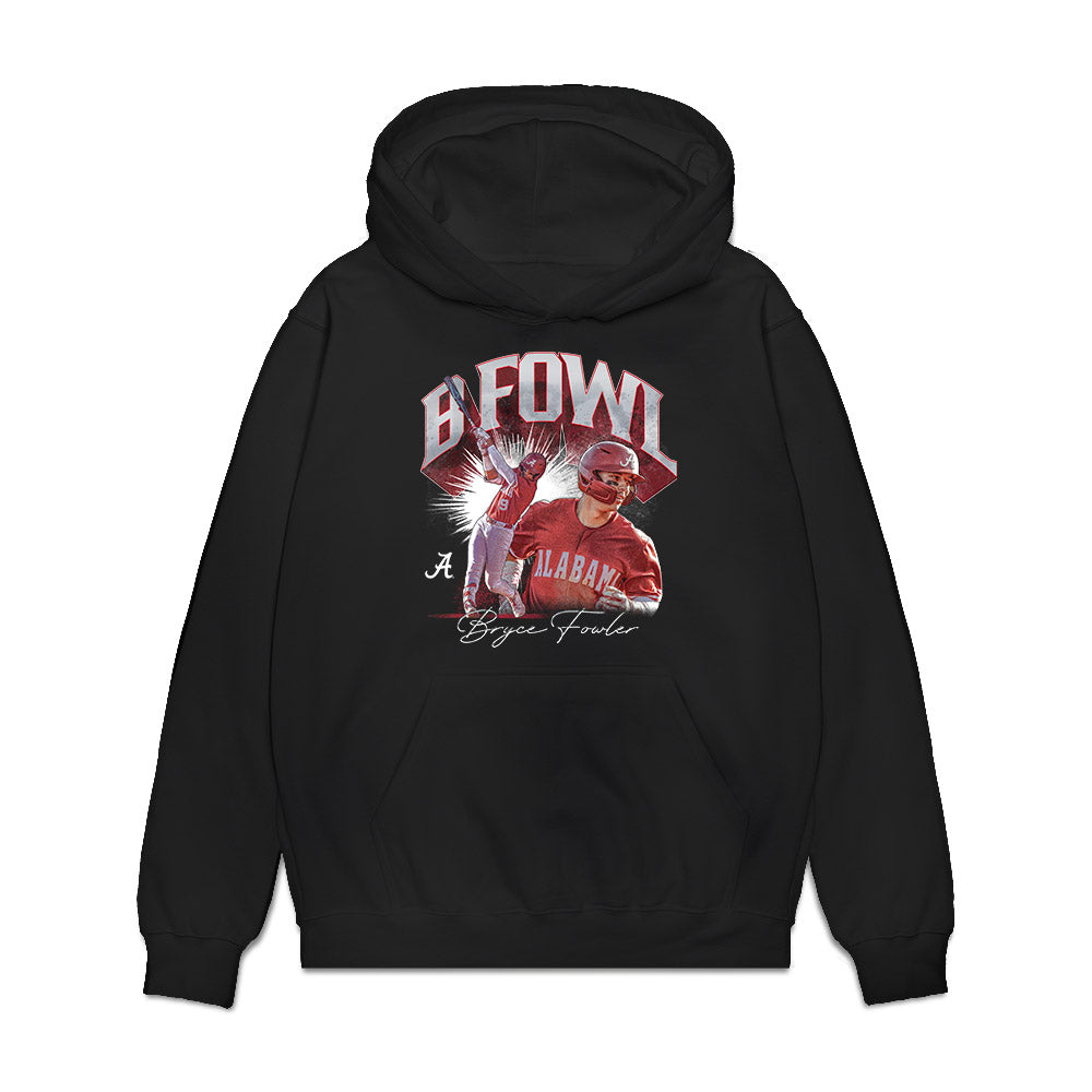 Alabama - NCAA Baseball : Bryce Fowler - Player Collage Premium Hooded Sweatshirt-0