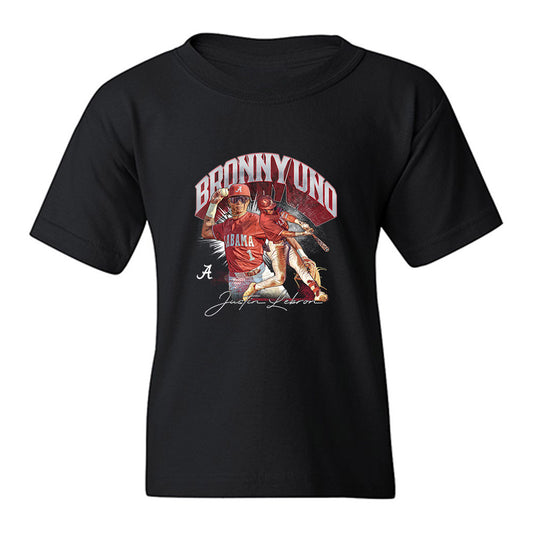 Alabama - NCAA Baseball : Justin Lebron - Collage Youth T-Shirt-0
