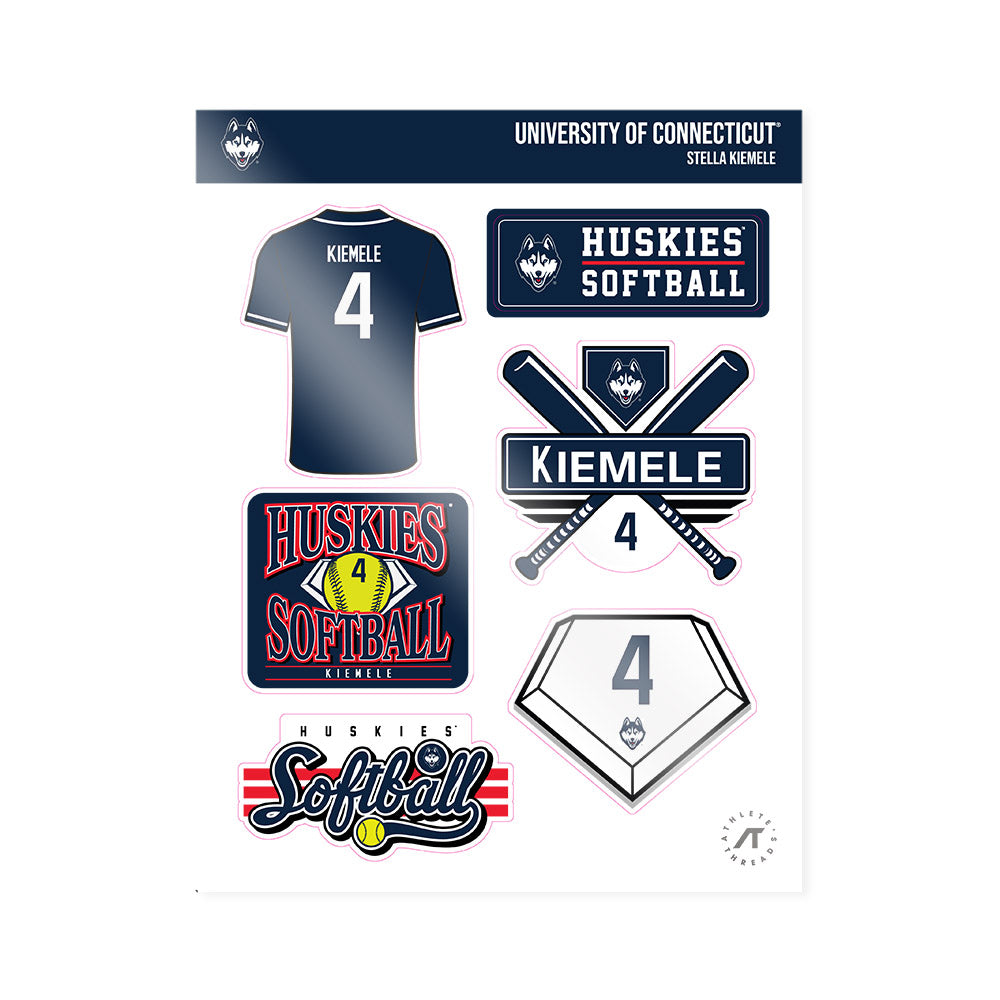 UConn - NCAA Softball : Stella Kiemele - Sticker Sheet-0
