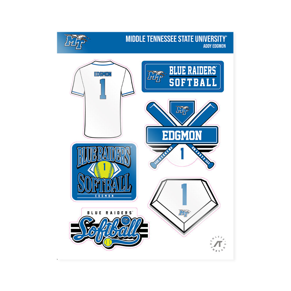 MTSU - NCAA Softball : Addy Edgmon - Sticker Sheet-0