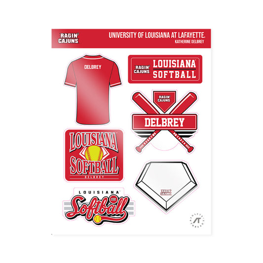 Louisiana - NCAA Softball : Katherine Delbrey - Sticker Sheet-0