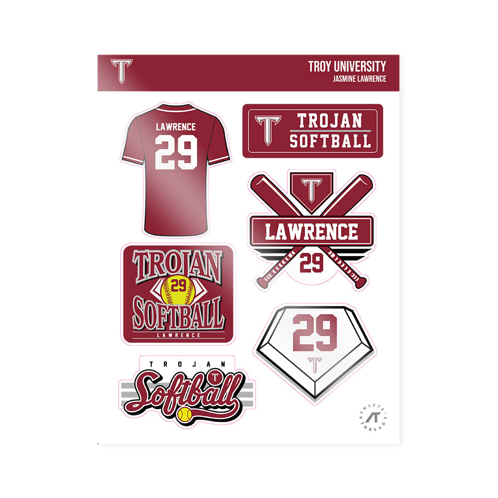 Troy - NCAA Softball : Jasmine Lawrence - Sticker Sheet-0