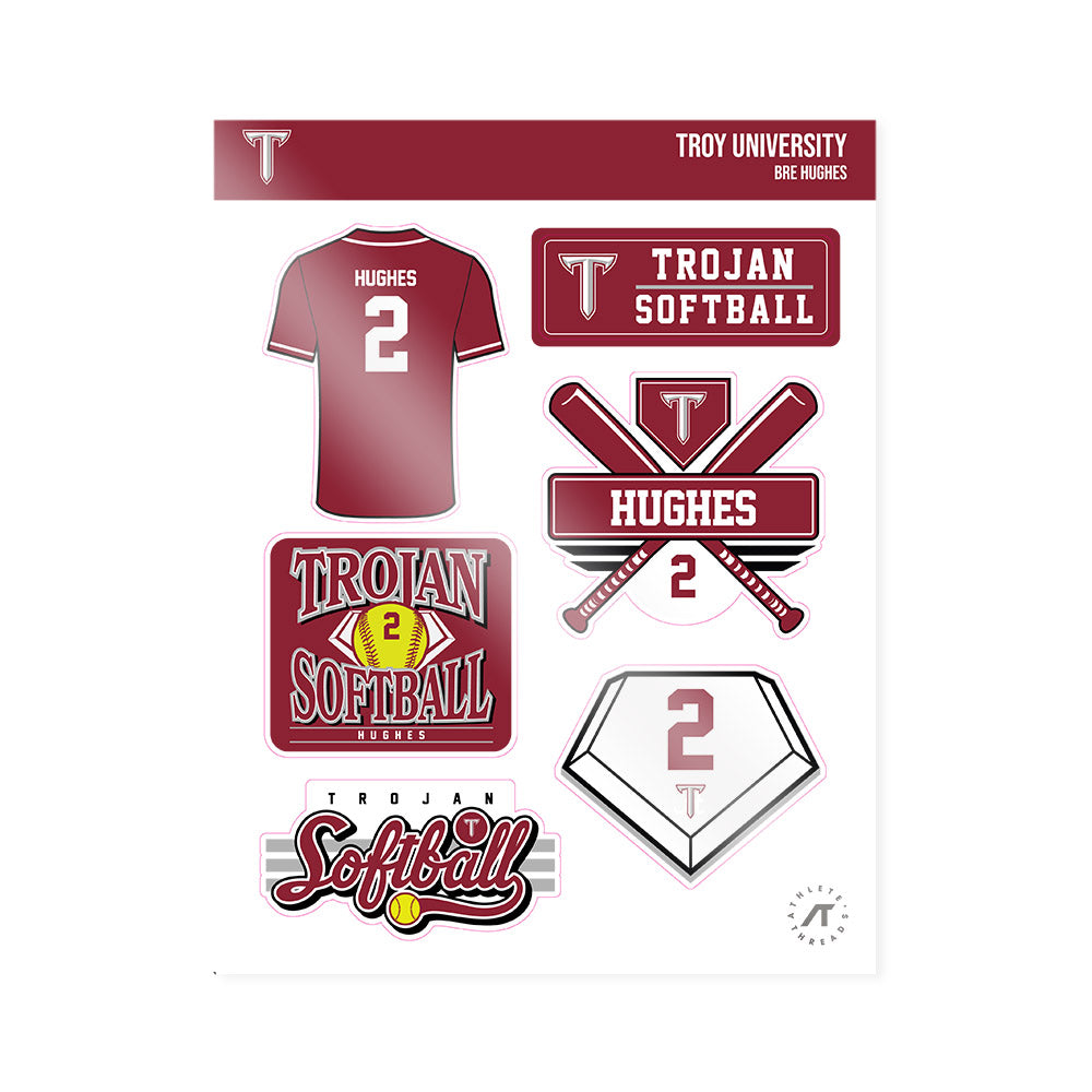 Troy - NCAA Softball : Bre Hughes - Sticker Sheet-0