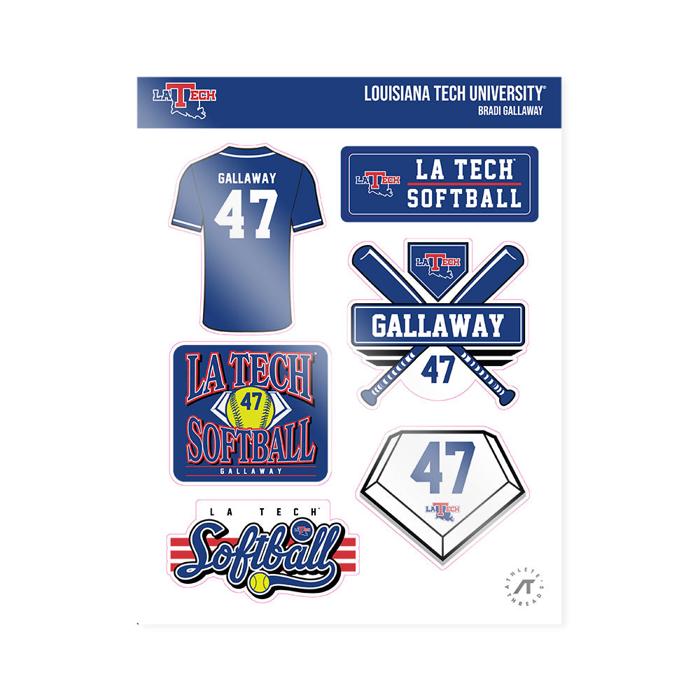 LA Tech - NCAA Softball : Bradi Gallaway - Sticker Sheet-0