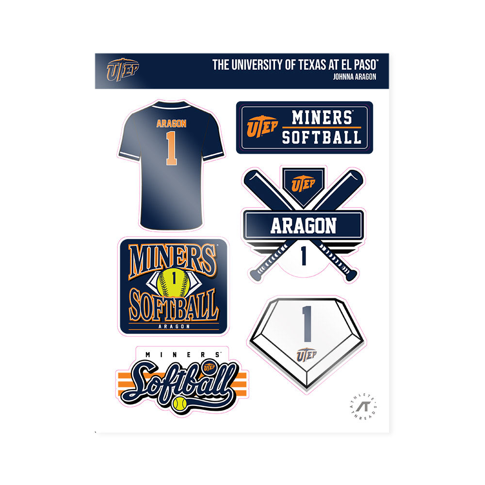UTEP - NCAA Softball : Johnna Aragon - Sticker Sheet-0