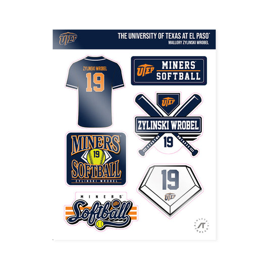 UTEP - NCAA Softball : Mallory Zylinski wrobel - Sticker Sheet-0