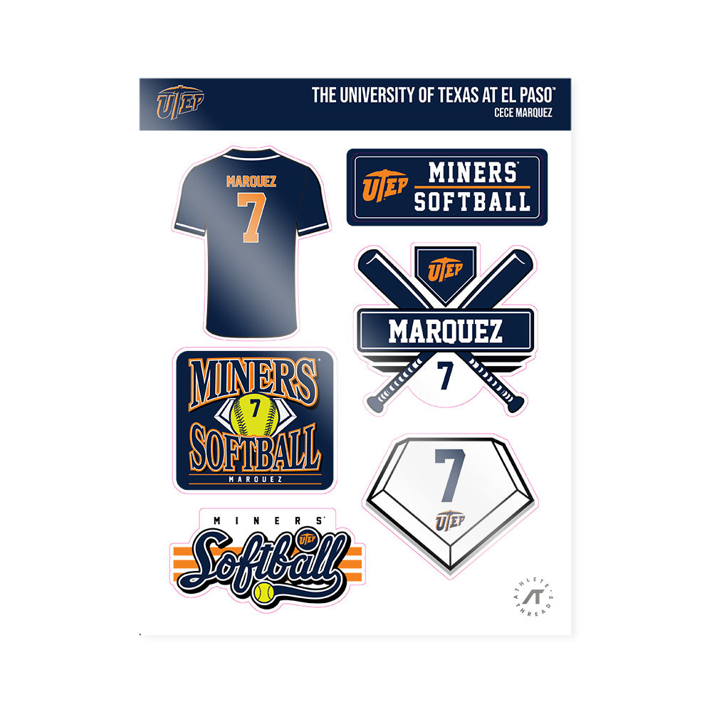 UTEP - NCAA Softball : Cece Marquez - Sticker Sheet-0