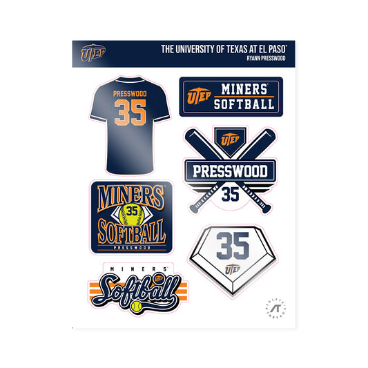 UTEP - NCAA Softball : Ryann Presswood - Sticker Sheet-0