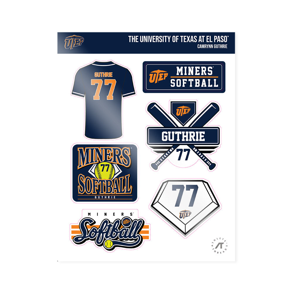 UTEP - NCAA Softball : Camrynn Guthrie - Sticker Sheet-0