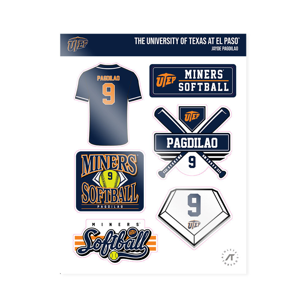 UTEP - NCAA Softball : Jayde Pagdilao - Sticker Sheet-0
