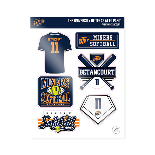 UTEP - NCAA Softball : Aaliyah Betancourt - Sticker Sheet-0