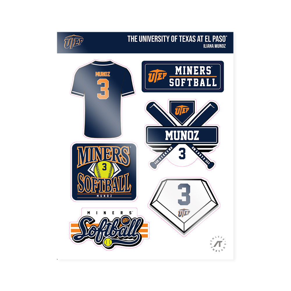 UTEP - NCAA Softball : Iliana Munoz - Sticker Sheet-0