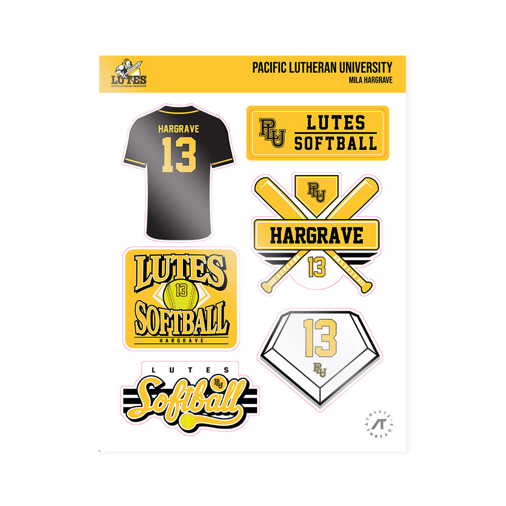 PLU - NCAA Softball : Mila Hargrave - Sticker Sheet-0