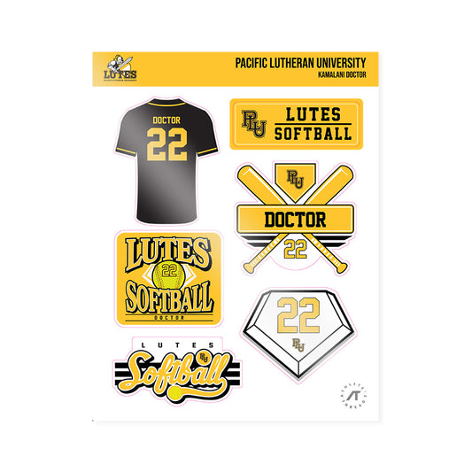 PLU - NCAA Softball : Kamalani Doctor - Sticker Sheet-0