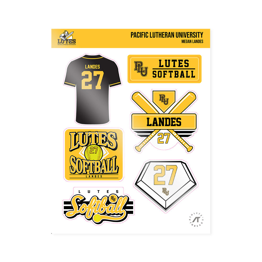 PLU - NCAA Softball : Megan Landes - Sticker Sheet-0