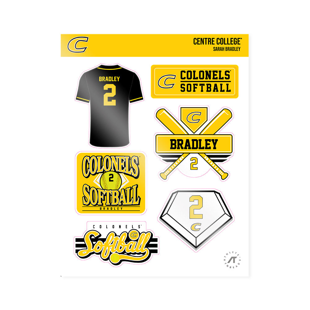 Centre College - NCAA Softball : Sarah Bradley - Sticker Sheet-0