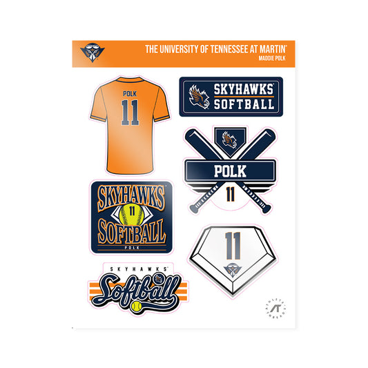 UT Martin - NCAA Softball : Maddie Polk - Sticker Sheet-0