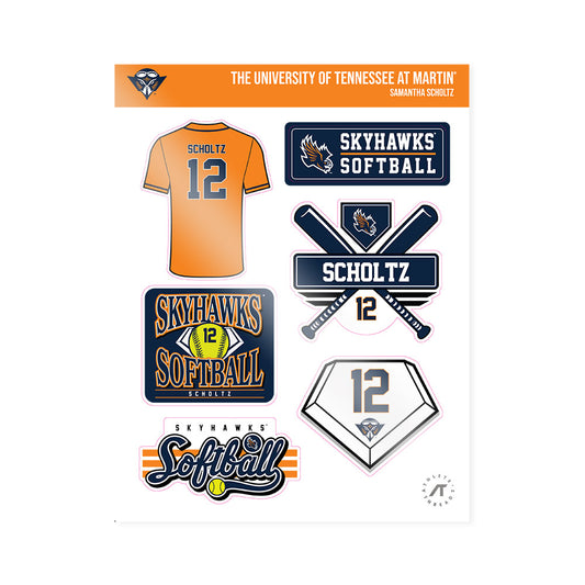 UT Martin - NCAA Softball : Samantha Scholtz - Sticker Sheet-0