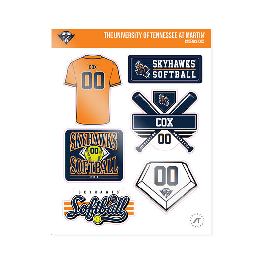 UT Martin - NCAA Softball : Cadence Cox - Sticker Sheet-0