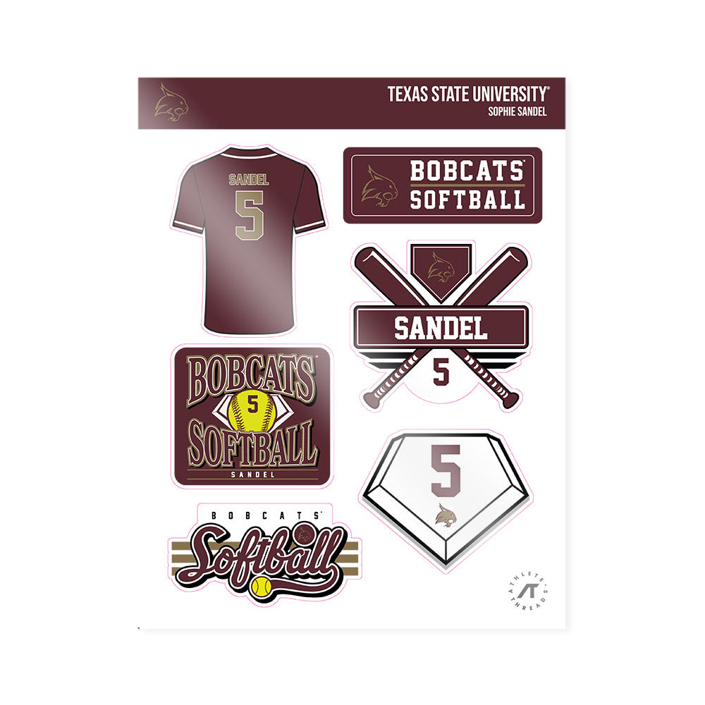 Texas State - NCAA Softball : Sophie Sandel - Sticker Sheet-0