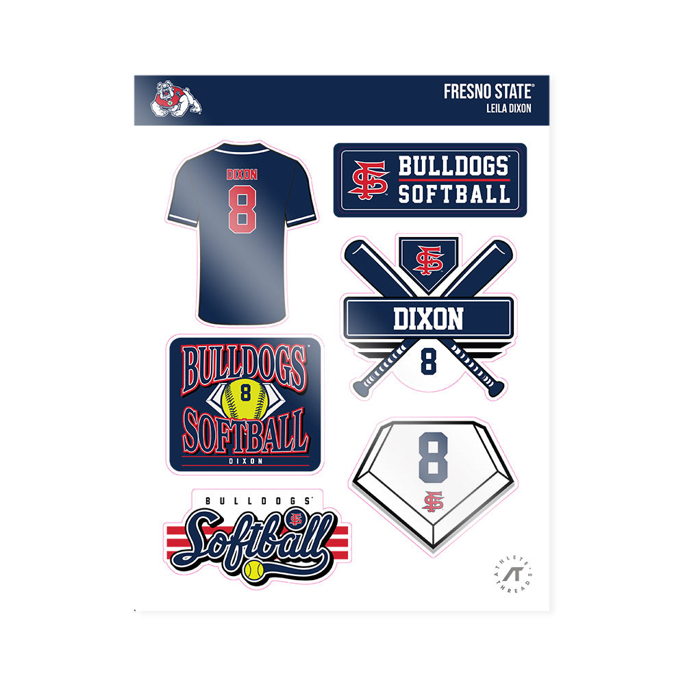 Fresno State - NCAA Softball : Leila Dixon - Sticker Sheet-0