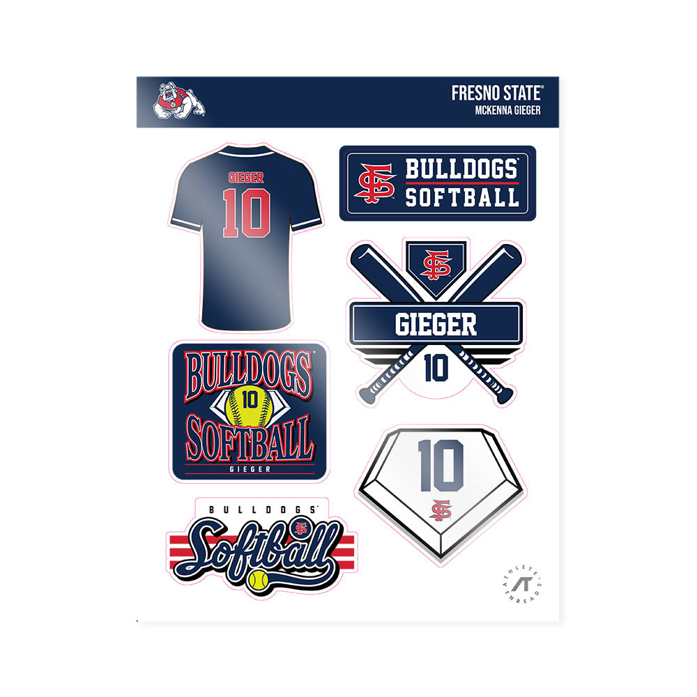 Fresno State - NCAA Softball : McKenna Gieger - Sticker Sheet-0