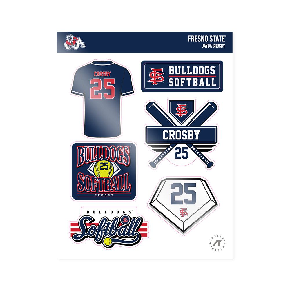 Fresno State - NCAA Softball : Jayda Crosby - Sticker Sheet-0
