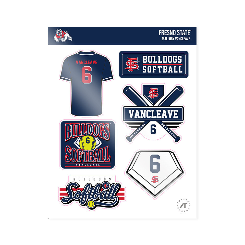 Fresno State - NCAA Softball : Mallory Vancleave - Sticker Sheet-0