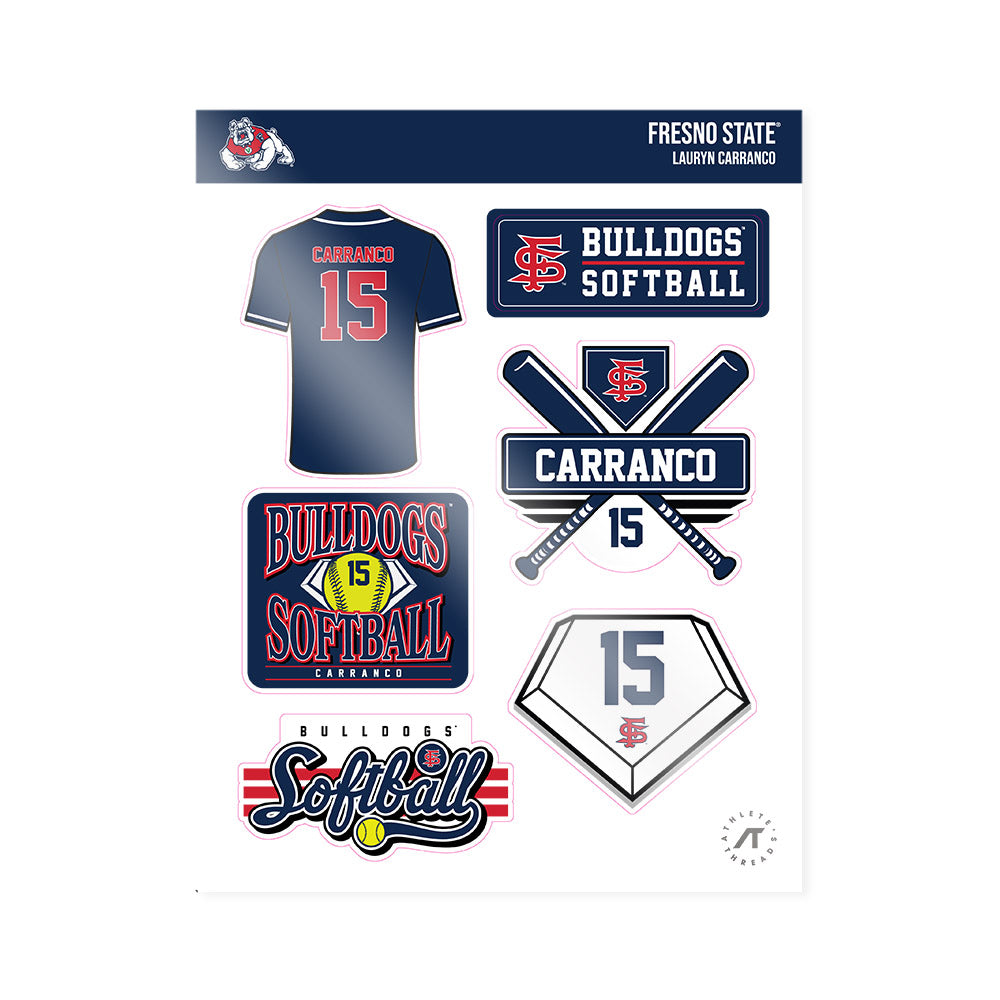 Fresno State - NCAA Softball : Lauryn Carranco - Sticker Sheet-0