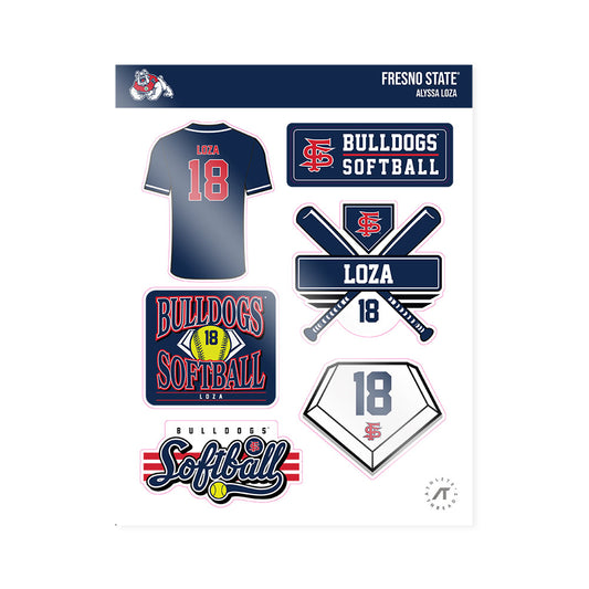 Fresno State - NCAA Softball : Alyssa Loza - Sticker Sheet-0