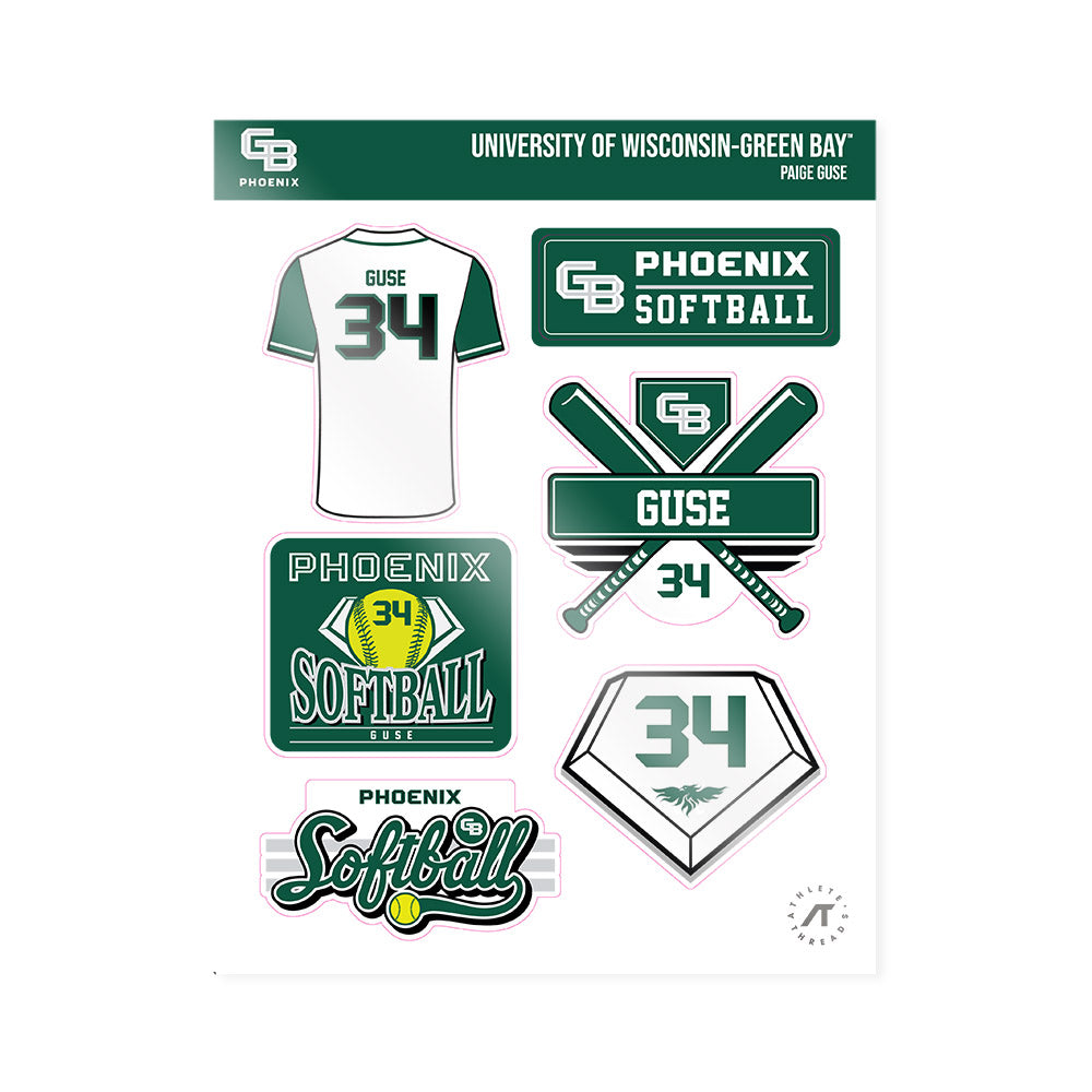 UW Green Bay - NCAA Softball : Paige Guse - Sticker Sheet-0