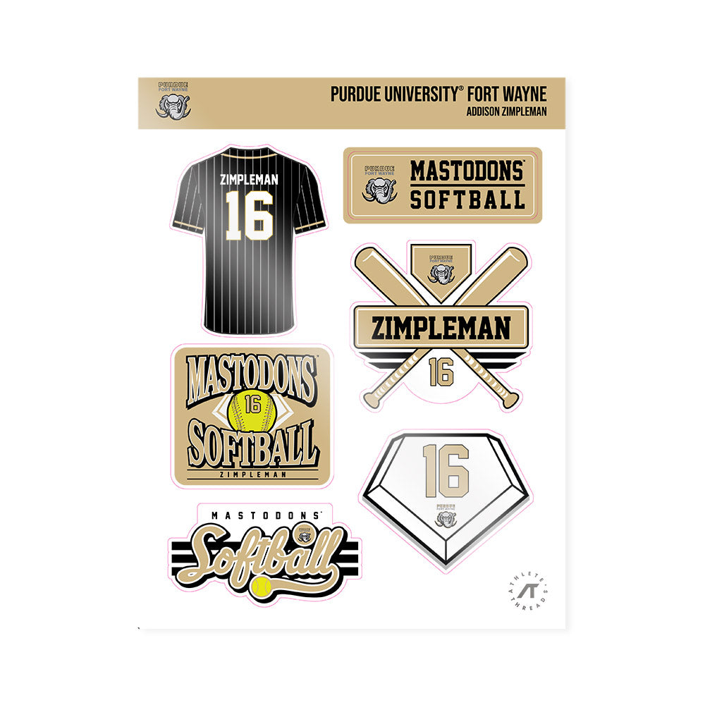 PFW - NCAA Softball : Addison Zimpleman - Sticker Sheet-0