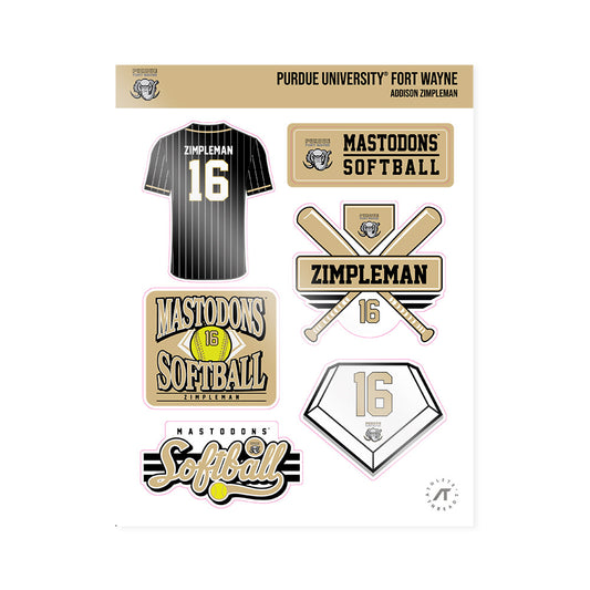 PFW - NCAA Softball : Addison Zimpleman - Sticker Sheet-0