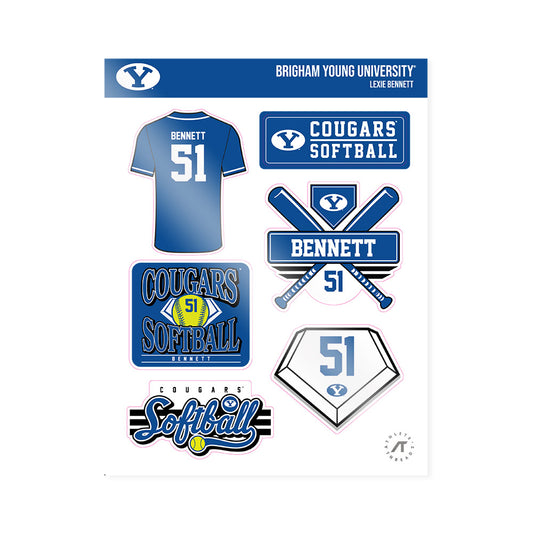 BYU - NCAA Softball : Lexie Bennett - Sticker Sheet-0