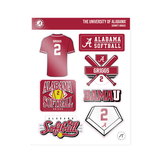 Alabama - NCAA Softball : Gerritt Griggs - Sticker Sheet-0