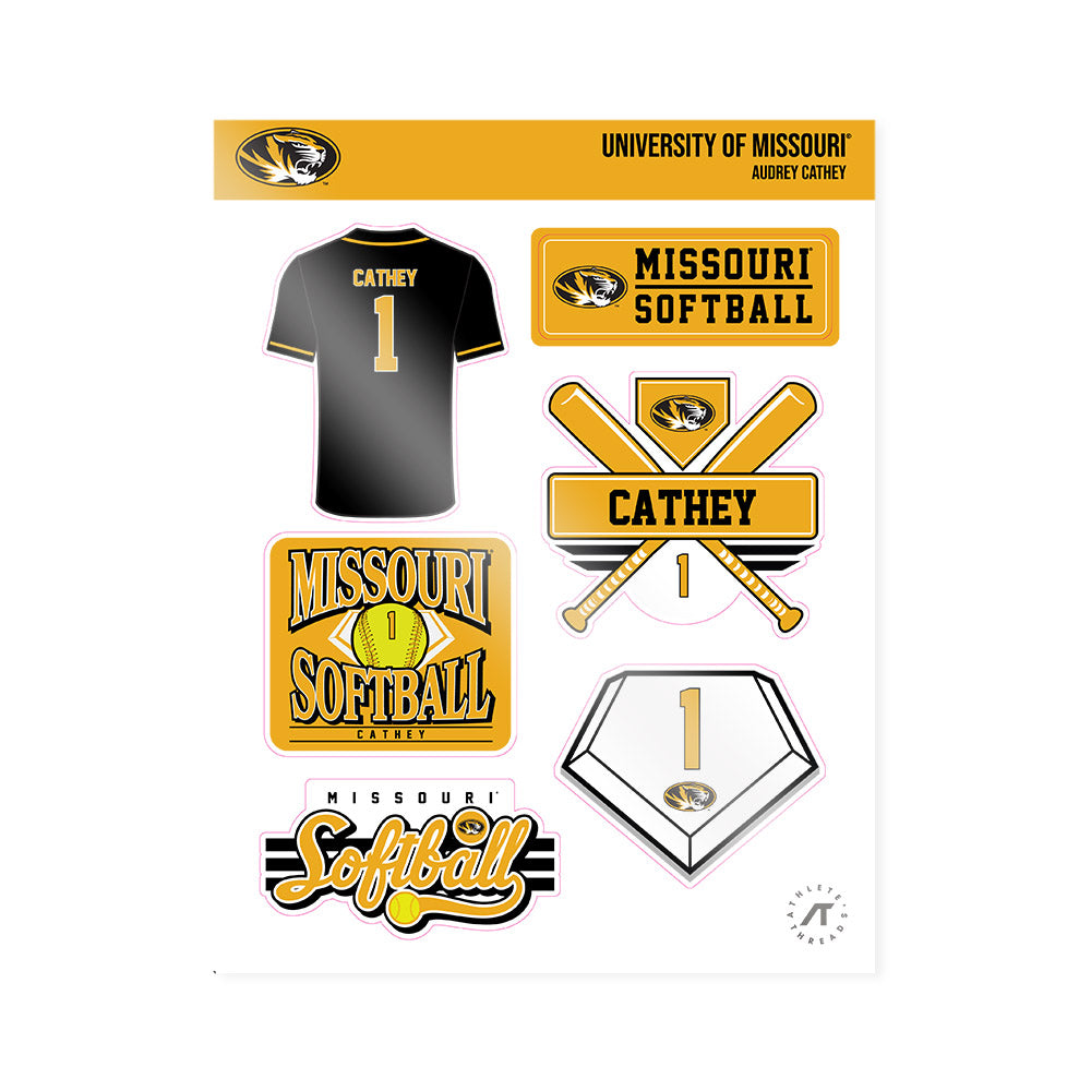 Missouri - NCAA Softball : Audrey Cathey - Sticker Sheet-0