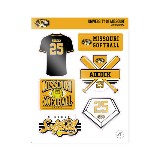 Missouri - NCAA Softball : Avery Adcock - Sticker Sheet-0