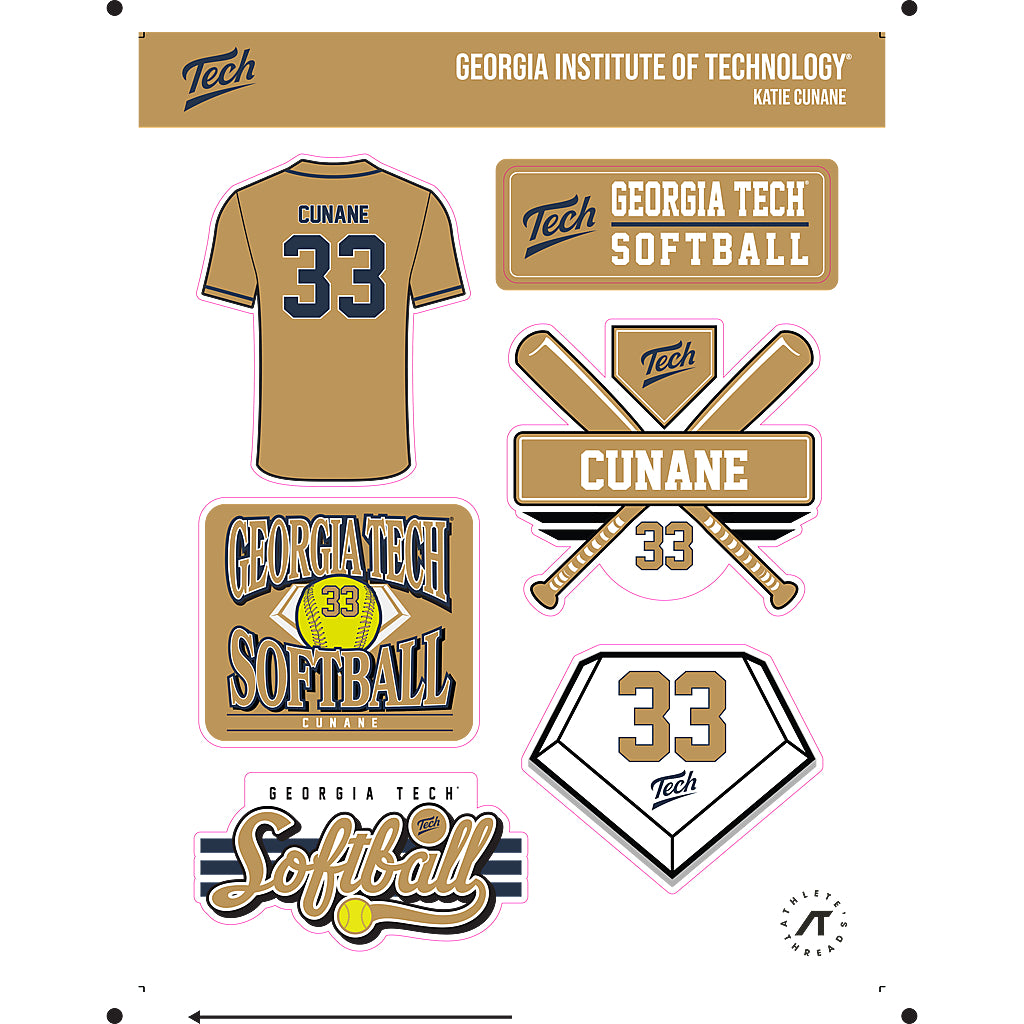 Georgia Tech - NCAA Softball : Katie Cunane - Sticker Sheet-0