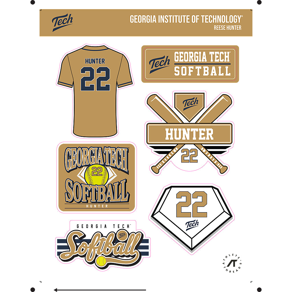 Georgia Tech - NCAA Softball : Reese Hunter - Sticker Sheet-0