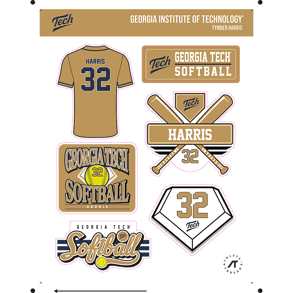 Georgia Tech - NCAA Softball : Tymber Harris - Sticker Sheet-0