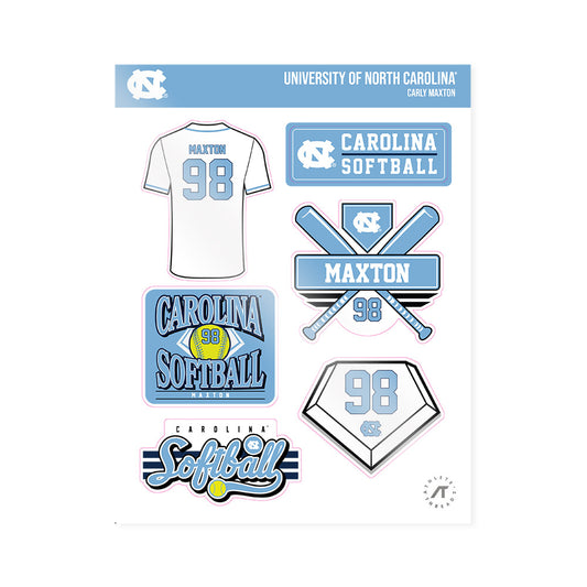 UNC - NCAA Softball : Carly Maxton - Sticker Sheet-0