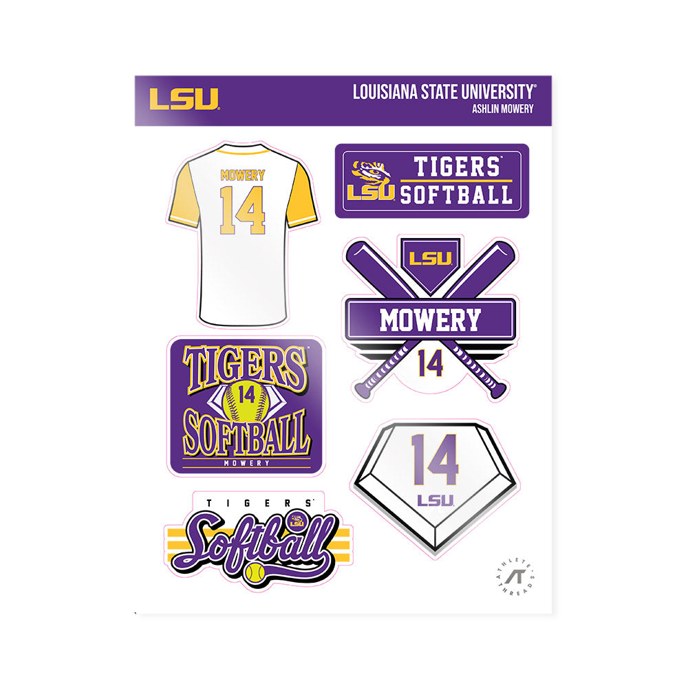 LSU - NCAA Softball : Ashlin Mowery - Sticker Sheet-0