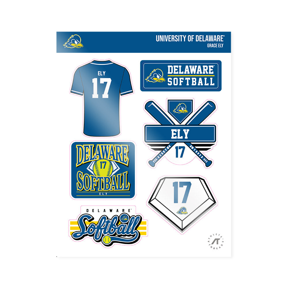 Delaware - NCAA Softball : Grace Ely - Sticker Sheet-0