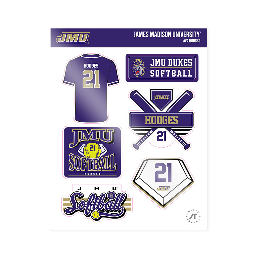 JMU - NCAA Softball : Ava Hodges - Sticker Sheet-0